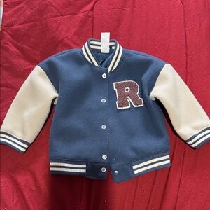 H&M Blue and Cream Kids Jacket